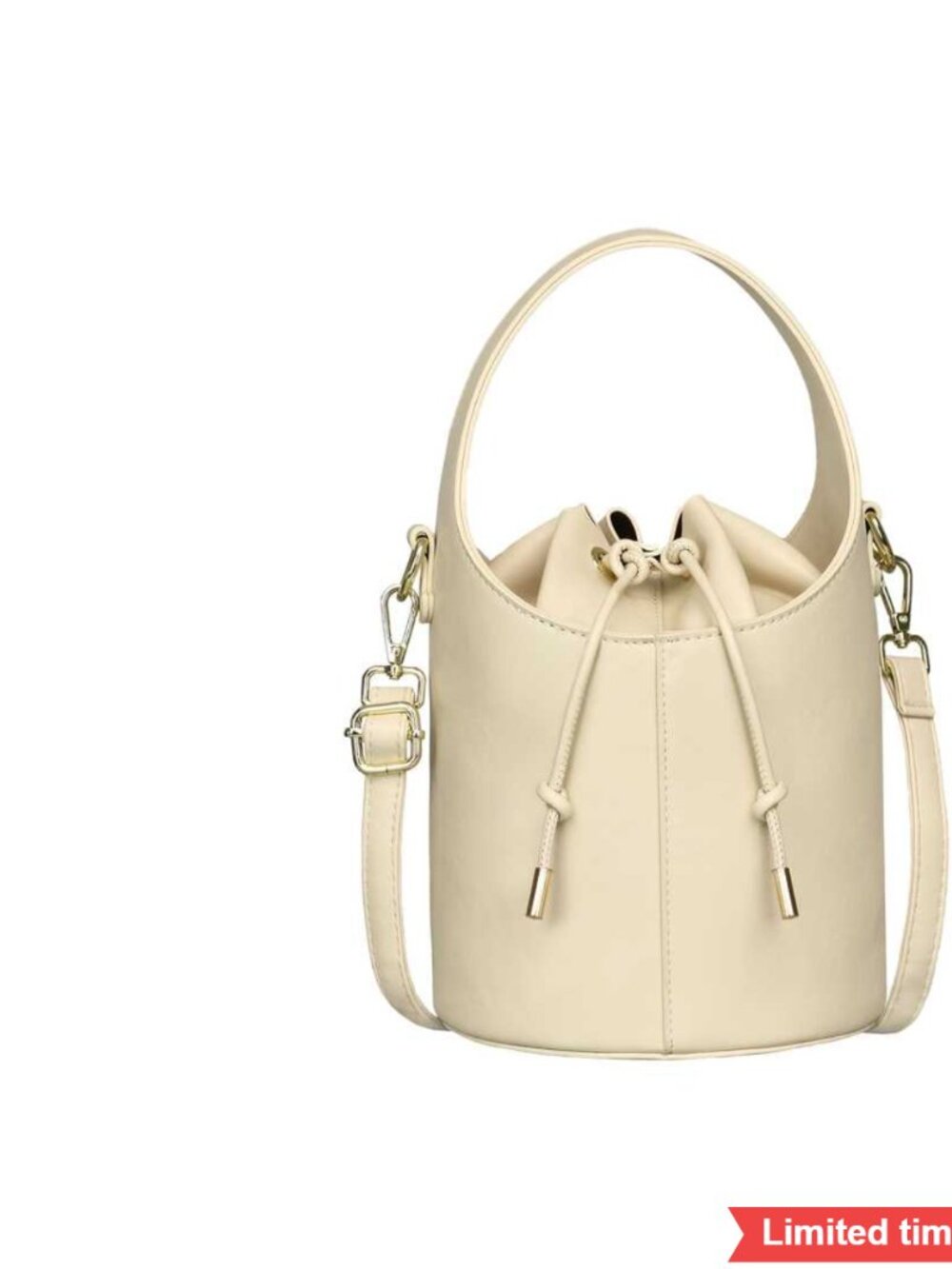 Drawstring Bucket Bag Vintage Literary Texture Two-Way Shoulder
